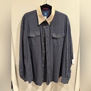 Vintage Texas Cotton Long Sleeve Western Shirt Made in the USA Men’s Size 17 1/2